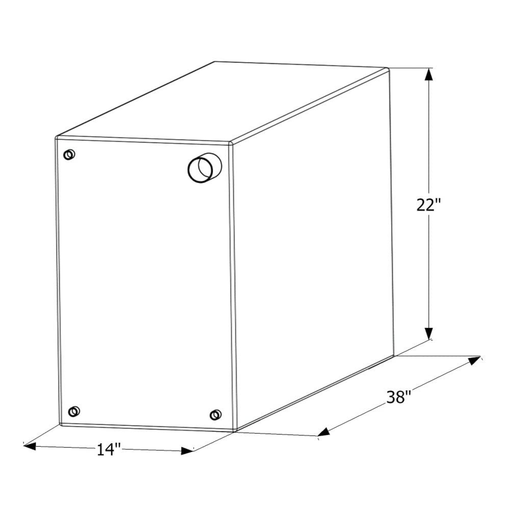 Icon 12453 Fresh Water Tank, WT2453, 38x22x14, 50 Gal., Tank Only