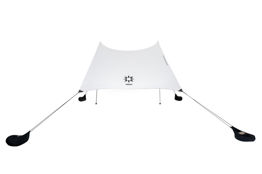 Neso Portable Beach Tent Sun Shelter with Sand Anchor - Lightweight Beach Shade Canopy - Easy Setup for Family Outings - Patented Reinforced Corners - UPF 50+ Sun Protection - 7 x 7ft - White