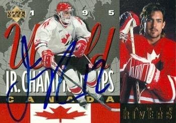 Sports Memorabilia Autograph Warehouse 67530 Jamie Rivers Autographed Hockey Card Team Canada 1995 Upper Deck No. 501