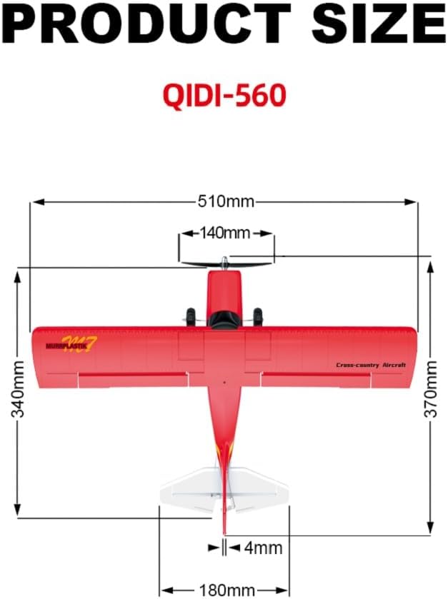 QIDI-560 M7 Off-Road Aircraft 3D RC Plane One-Key Hanging Stunt Fixed Wing with Wind Resistant Flight Control for Beginner and Experienced Ready to Fly RTF(Red)