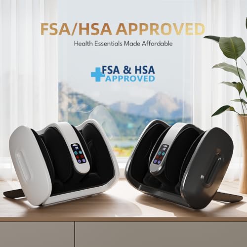SUMELL Foot Massager with Heat & Ice Therapy - FSA HSA Eligible, Deep Kneading Shiatsu Compression w/Adjustable Intensity, Father's Day Gift for Plantar Fasciitis Relax, Neuropathy and Pain Relief