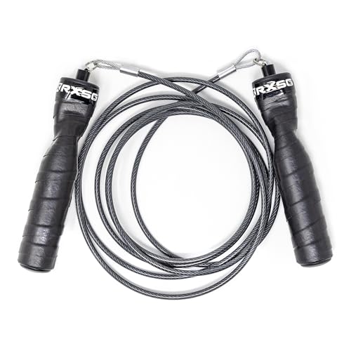 Rx Smart Gear Jump Rope - Black Ops Ergonomic Handles with Trans Black Cable Buff 3.4 8'6"| Jump Smart Weighted Speed Rope for Sports & Fitness, MMA, HIIT, Cardio & Functional Workout