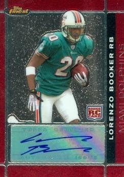 Sports Memorabilia Lorenzo Booker Autographed Football Card (Miami Dolphins) 2007 Topps Finest Rookie No.117