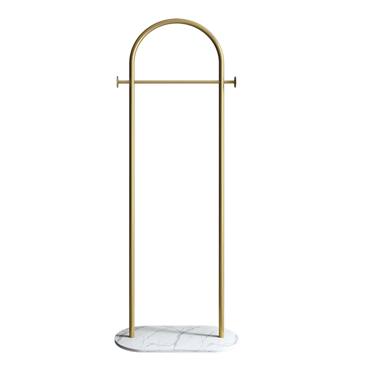 BUZUEY Freestanding Clothing Rack with Marble Base,Modern Gold Arch Garment Rack for Small Spaces,Sturdy Metal Coat Rack,Clothes Racks for Hanging Clothes in Bedroom,Closet,Entryway,Boutique Display