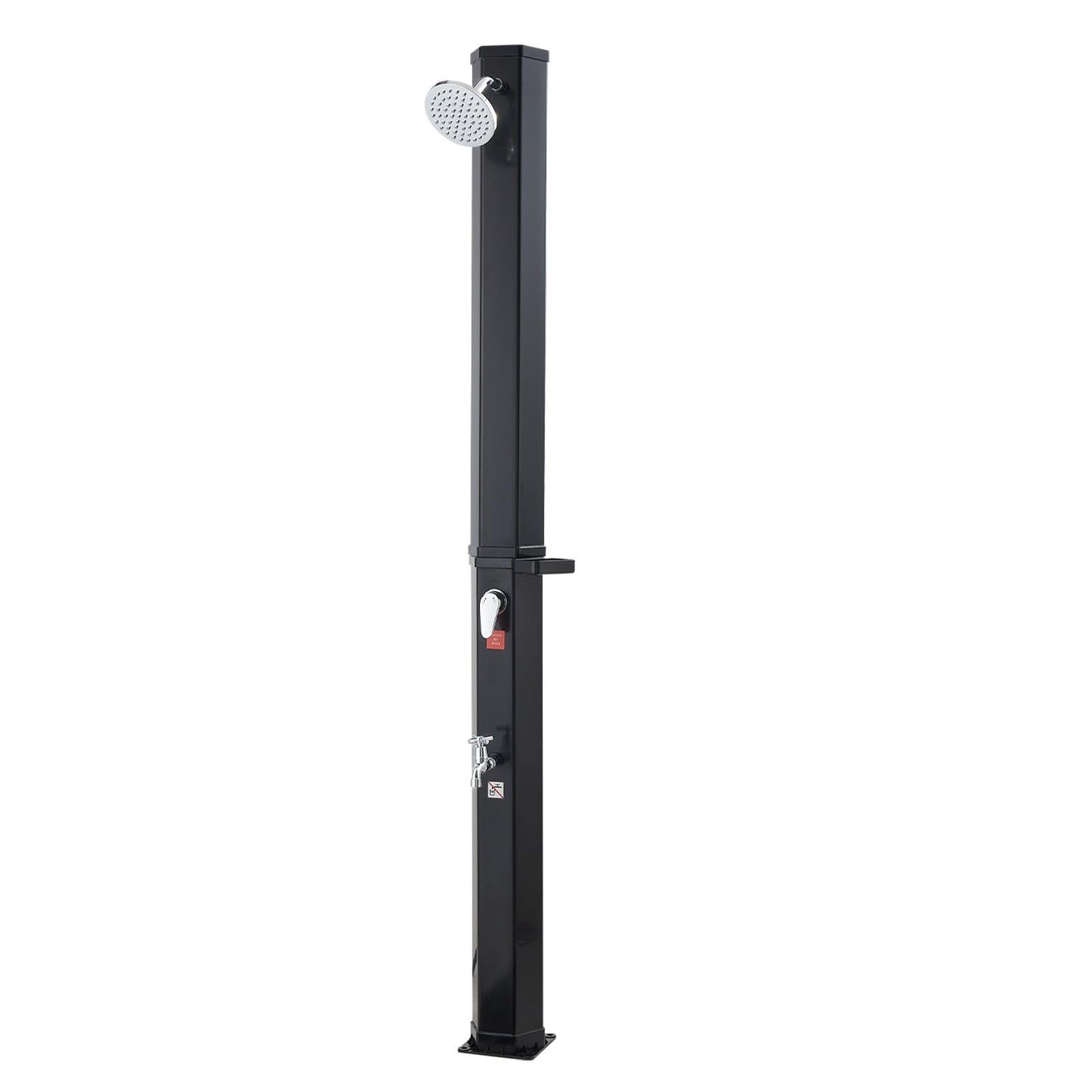 VEVOR Solar Shower, 9.2 Gal, 6.4FT Showerhead Height Outdoor Shower, Black, with Handheld & Foot Faucet, Hot & Cold Water Adjustment, Freestanding for Backyard Poolside Beach Pool