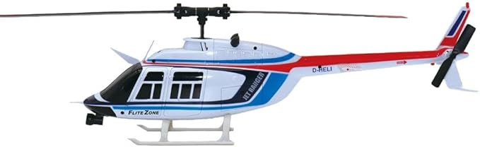 Helidirect FliteZone Jet Ranger Bell 206 100-size 3D Electric Coreless RC Helicopter 6CH RTF with 6-Axis Gyro for Stable Flight & 2.4GHz Radio TX - Micro Scale RC for Adult/Beginner/Advanced