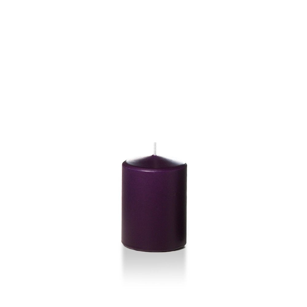 yummi Case of 12 3" x 4" Dark Purple Round Pillar Candles