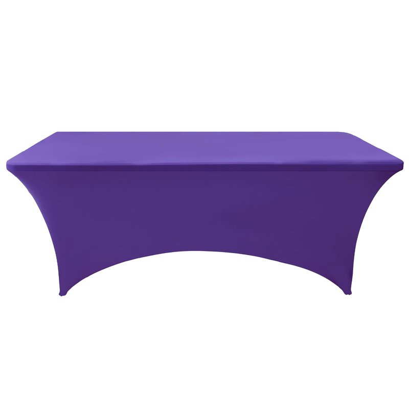 ZarzaaSik 10-Pack 8ft Spandex Table Covers for Rectangle Folding Tables - Washable Elastic Tablecloth - Ultimate Fitted Table Protector for Parties, Trade Shows, Banquet, and Wedding