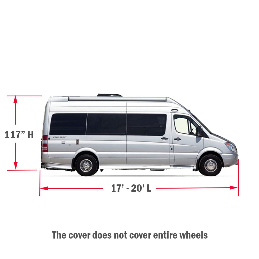 GEARFLAG Class B RV Cover fits 17-20ft with Reinforced Windproof Side-Straps Anti-UV Water-Resistance Heavy Duty for RV Motorhome Camper Cover with Multi-Layer top