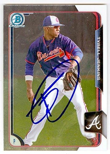 Sports Memorabilia Autograph Warehouse 248278 Tyrell Jenkins Autographed Baseball Card - Atlanta Braves 2015 Topps Bowman Chrome - No. BCP179 Rookie