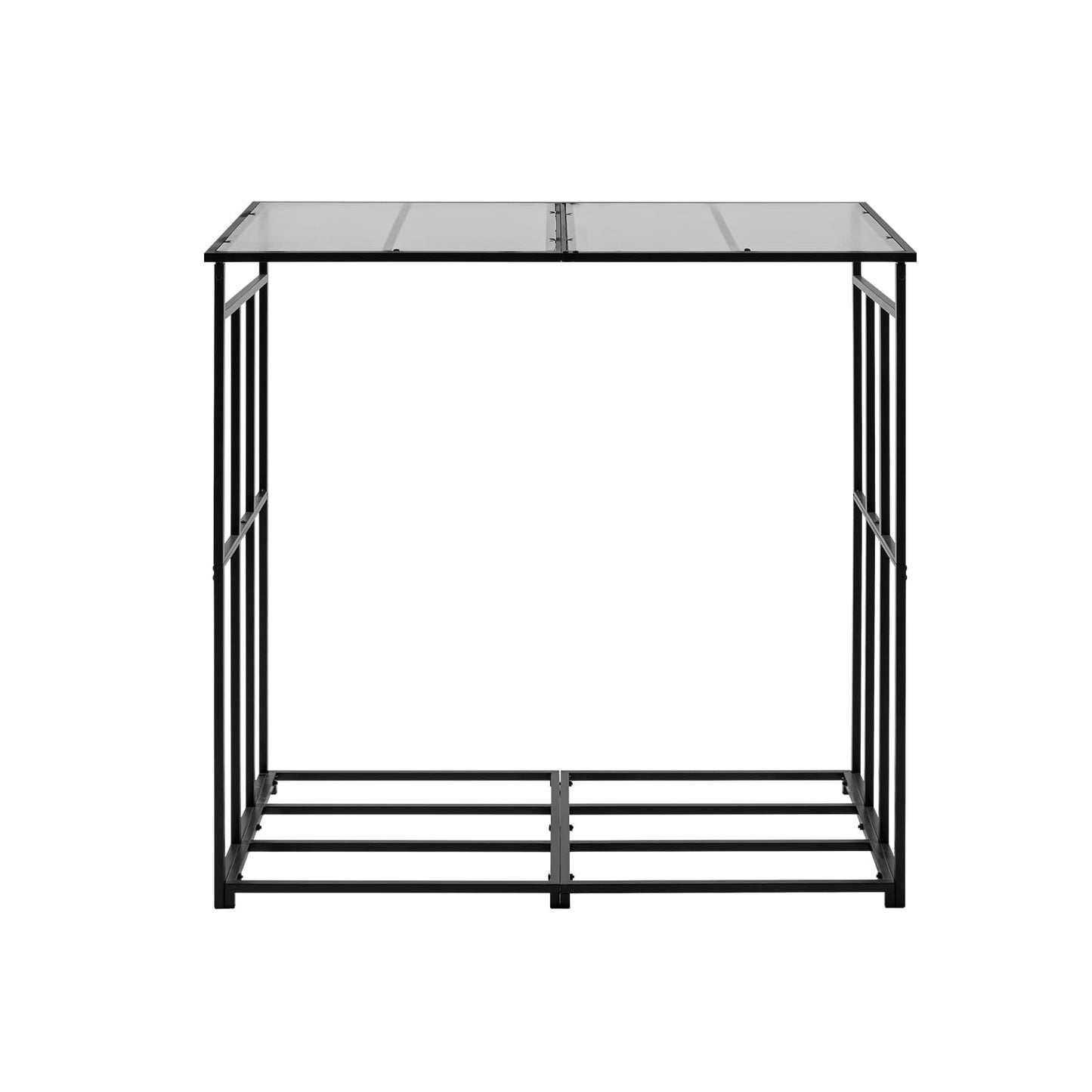 VEVOR Firewood Rack with Sloped Roof, 4 ft Outdoor Firewood Holder, 1/4 Cord Log Storage Shed, 660lb Max Weight Capacity, Powder-Coated Metal Wood Storage Rack for Fireplace Deck Backyard Garden