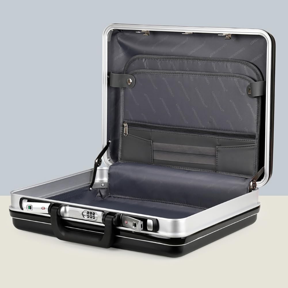 Baxi&barna ABS&PC Business Briefcase, Security Lockbox for Important Documents, New Aluminum Frame Money Box