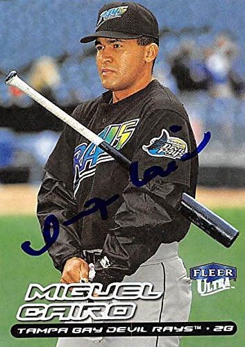 Sports Memorabilia Autograph Warehouse 247468 Miguel Cairo Autographed Baseball Card - Tampa Rays 1999 Fleer Ultra - No. 189