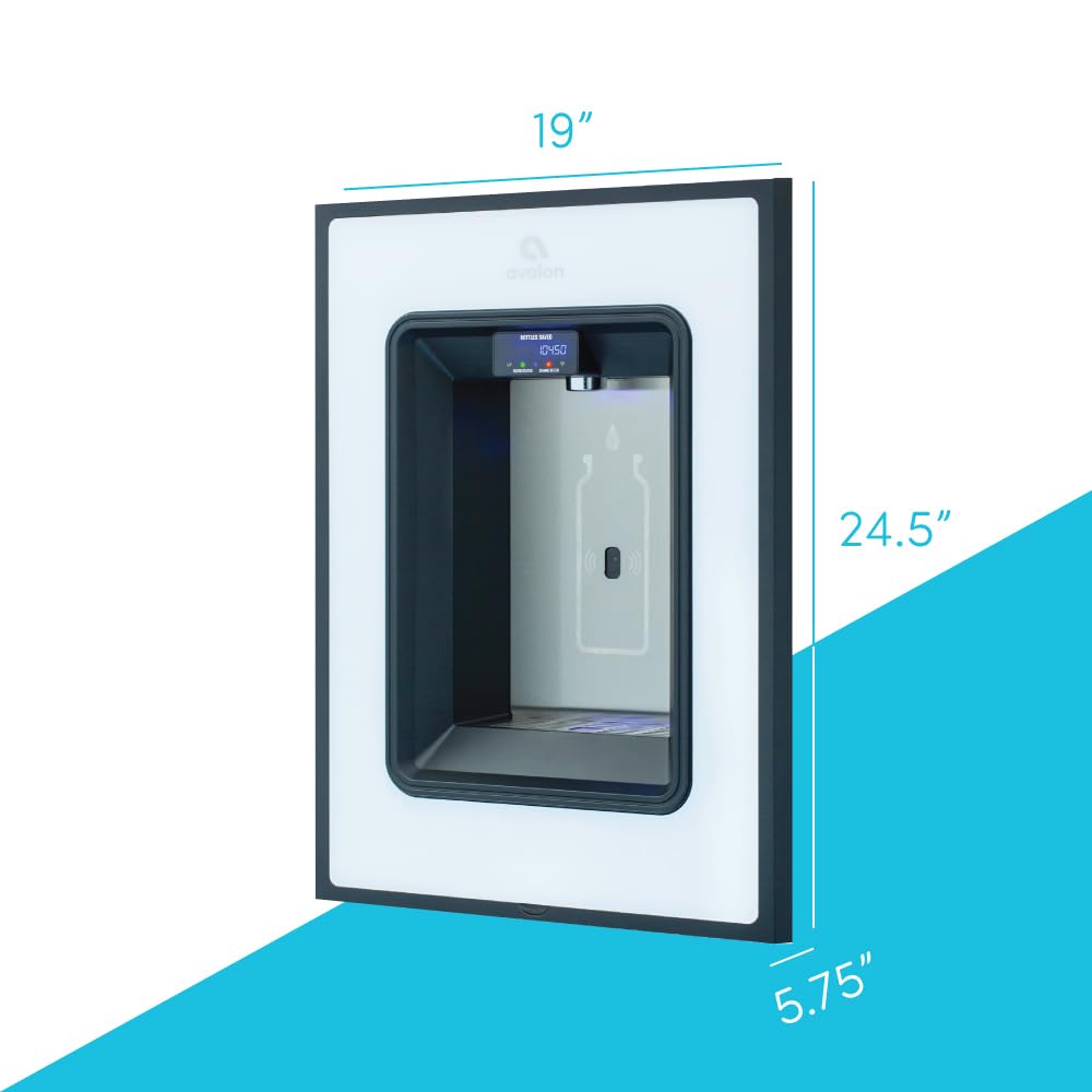 Avalon in-Wall Bottle Filling Station, Sensor Dispensing, Self Cleaning, Digital Bottle Counter Display, Dual Filtration, WiFi Enabled, High Capacity Cooling, White