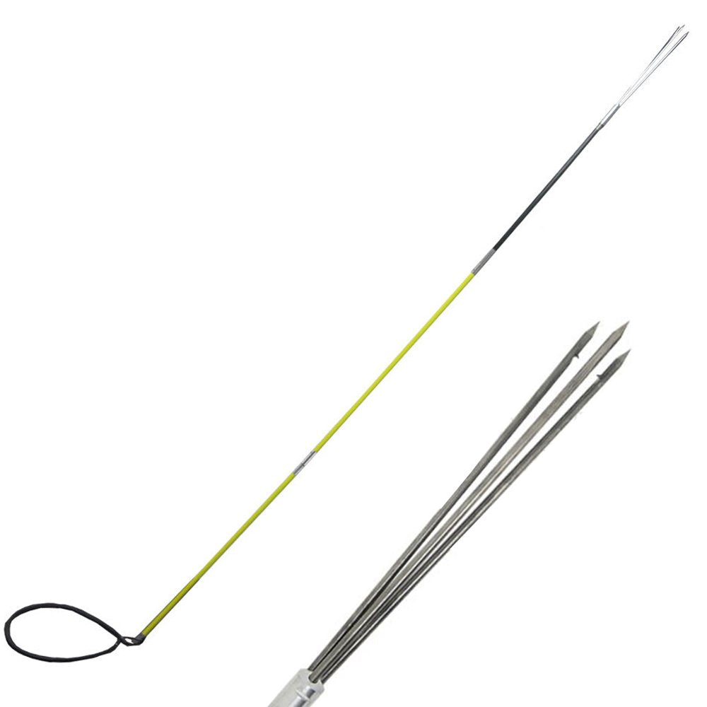 Scuba Choice Hybrid Hawaiian Spearfishing Sling Travel with 3 Piece Pole Spear and Prong Tip, 9', Yellow