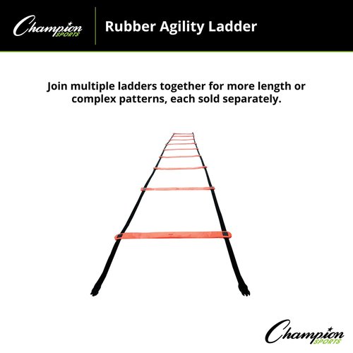 Champion Sports Rubber Agility Ladder, 13', Bright Red