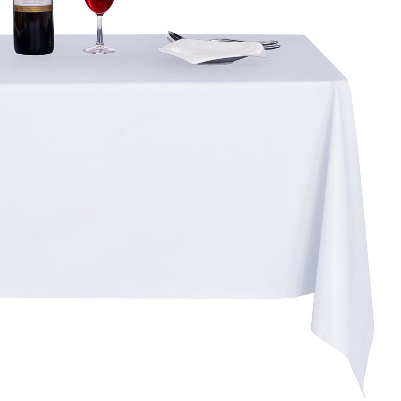 sancua 100% Waterproof Rectangle PVC Tablecloth - 60 x 102 Inch - Oil Proof Spill Proof Vinyl Table Cloth, Wipe Clean Table Cover for Dining Tables, Buffet Parties and Camping, White