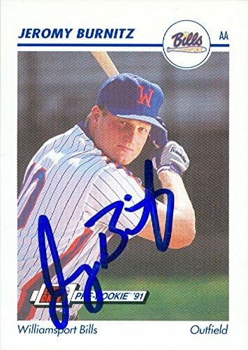Sports Memorabilia Autograph Warehouse 246928 Jeromy Burnitz Autographed Baseball Card - Williamsport Bills New York Mets 1991 Impel Line Drive - No. 627