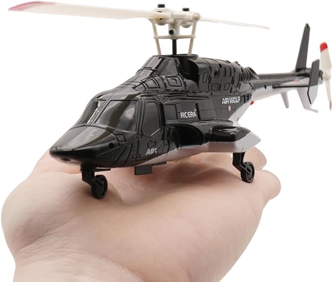 RC ERA A61 AirWolf 110-size Electric RC Helicopter RTF with 6-Axis Gyro for Stable Flight & 2.4GHZ Upgraded Radio TX - Micro Scale RC for Adult/Beginner/Advanced (Black/White (ERA-A61-RTF-BW))