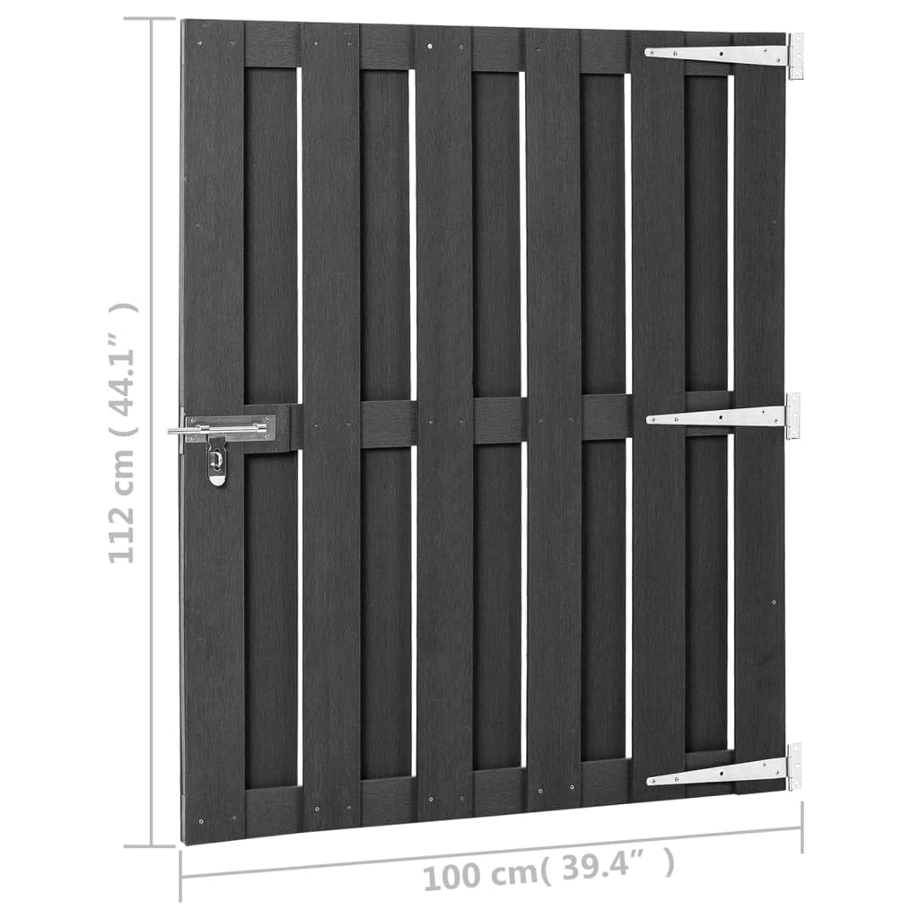 vidaXL Garden Gate, Fence Wall for Outdoor Balcony Patio Backyard, Privacy Screen for Entryway Driveway, Fence Gate Panel Border, WPC Gray