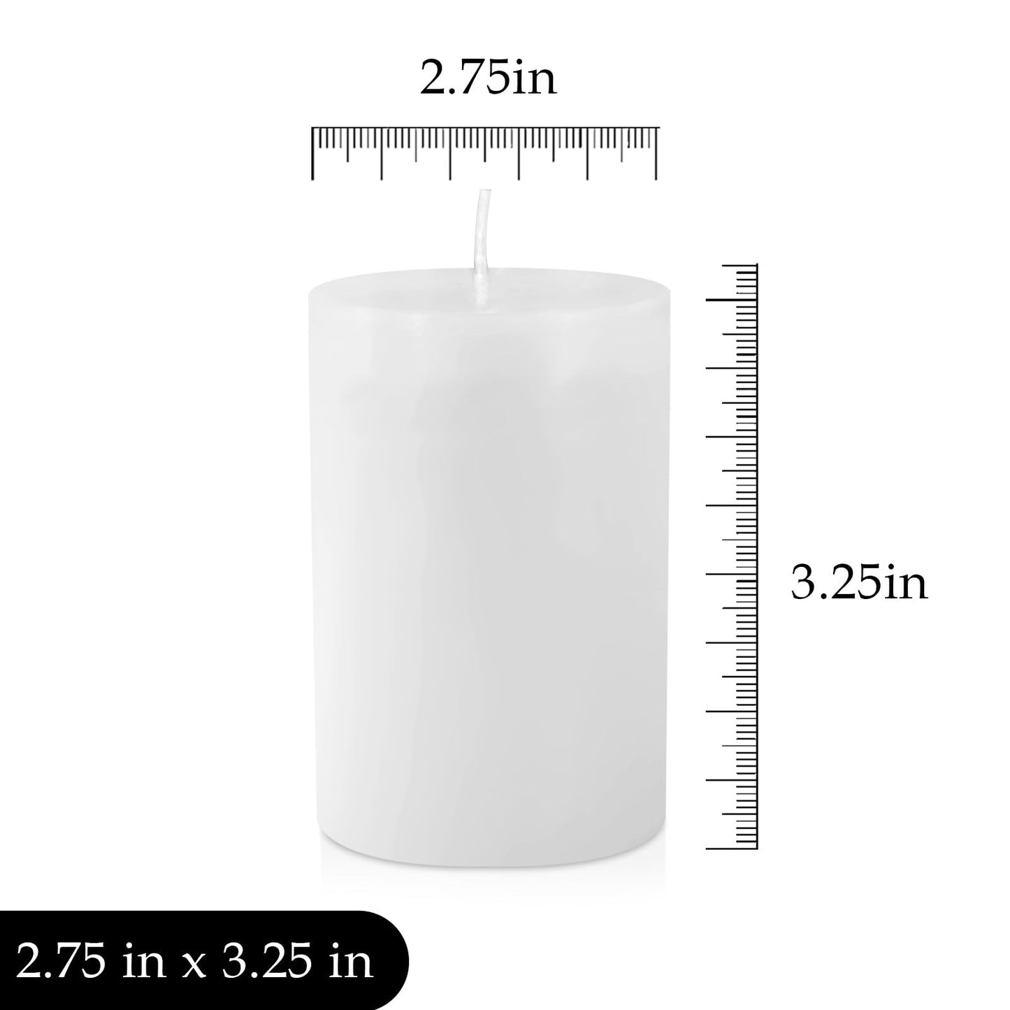 6 Pack Unscented Dripless Smokeless White Pillar Candles, 2.75x3.25 Inch Cylinder Wax Candles for Home Table Holiday Party Spa Decor Emergency