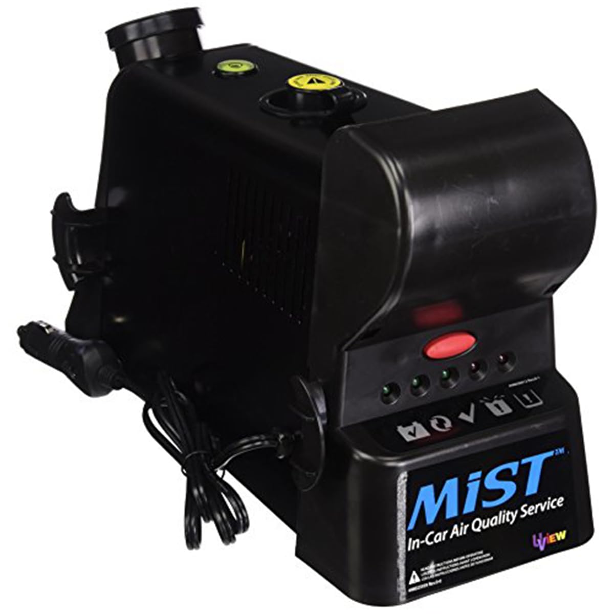 UView 590160 MIST II Ultrasonic Cleaning Unit for Enhancing Air Quality in Automotive HVAC Systems, Advanced Nanodroplet Delivery System, Automatic Shut-off, Portable, Compact, 12-Volt DC, Black