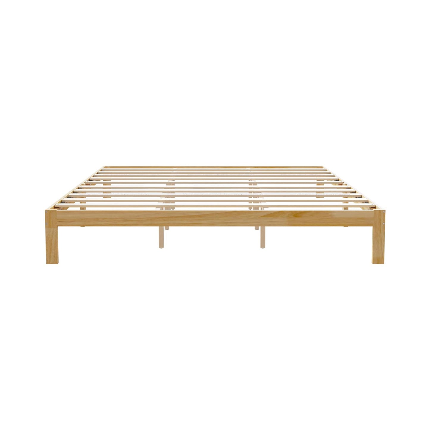 Novilla 12 Inch Wooden King Size Bed Frame, Classic Solid Wood Platform Bed Frame King Size, Sturdy Wood Slat Support, No Box Spring Needed, Easy Assembly, Pine