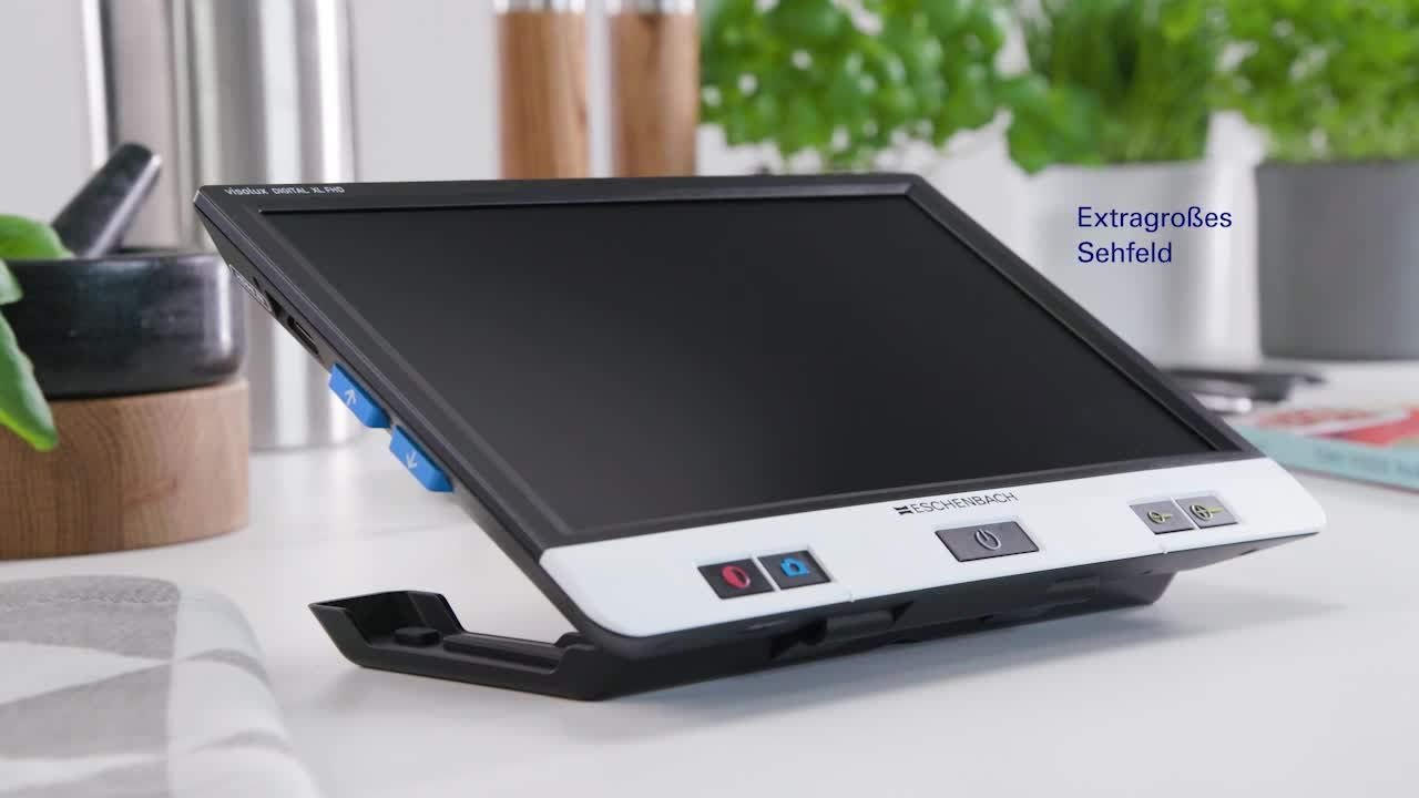 Eschenbach Visolux Digital XL FHD - Advanced Portable Color Video Magnifier (XL 12" TFT LCD Touch Screen with Anti-Glare Coating, FHD Camera, and Built-in Stand) - Includes Liberty Cleaning Cloth