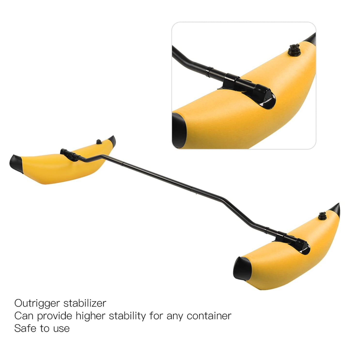 ZAWELIYO PVC Inflatable Kayak ger Portable Kayak Stabilizers Balancing Canoe ger Kitwith Sidekick Arms Rod Balancing Boat Accessory (Yellow)