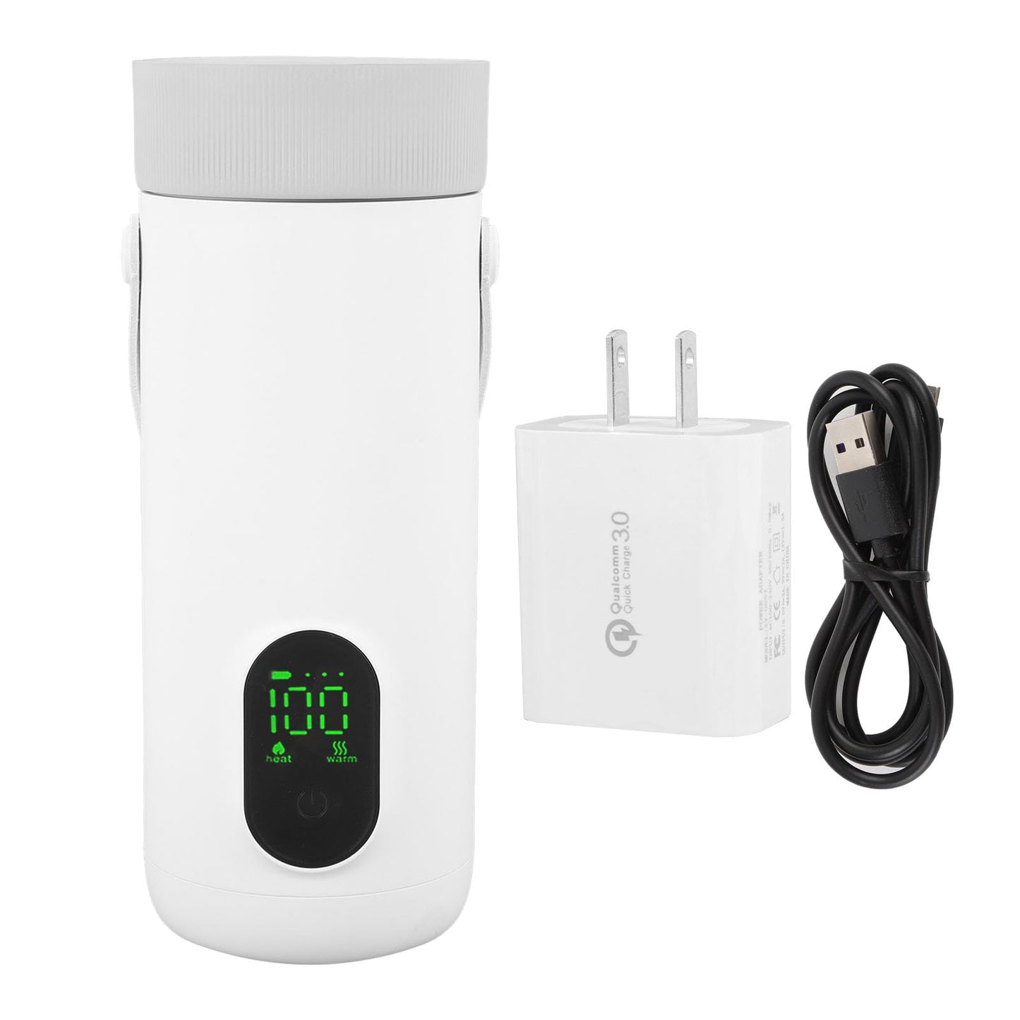 Dpofirs Portable Electric Kettle, 350ML Tea Coffee Hot Water Boiler, 27000mAh USB Rechargeable, Fast Boiling, Temperature Controls, for Camping Travel (US Plug)