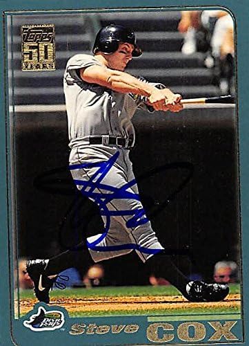 Sports Memorabilia Autograph Warehouse 247485 Steve Cox Autographed Baseball Card - Tampa Rays 2001 Topps - No. 36