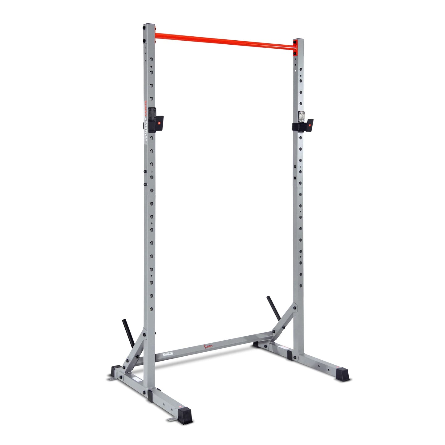Sunny Health & Fitness Squat Stand Power Rack for Weightlifting - Multifunction Bench Press Squat Rack with Adjustable Pull Up Bar for Home Gym - SF-XF922059