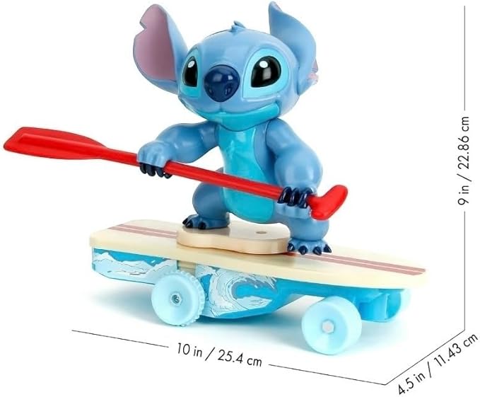 Jada Surfer Stitch RC – 10 Radio Control Toy with 360° Spin & Self-Righting Feature – Disney Lilo & Stitch – Fun Gift for Kids & Movie Fans – Ages 3+