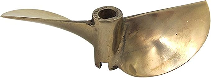 RC Boat 2-Blade Brass Propeller Pair CW & CCW 76mm Diameter 6.35mm Shaft Hole for Gas-Powered O-Class Racing Boats