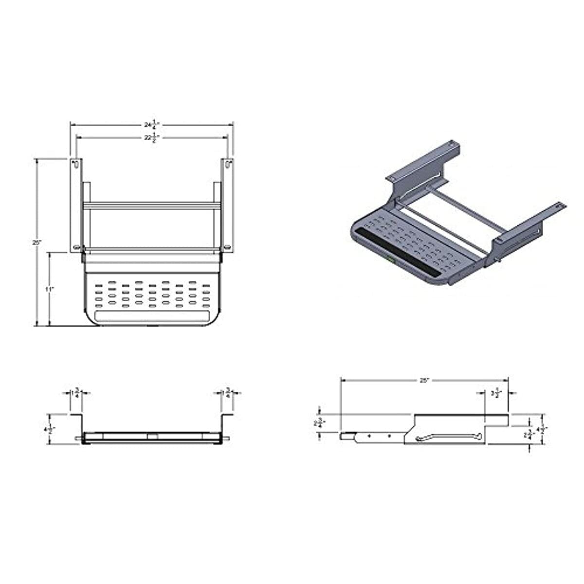 Stromberg Carlson Manual RV Step SMFP-1220 – Foldable Camper Stairs for Trailer, Portable Single Pull Out Platform for RV, Rust Resistant Construction, Exterior Camper Step, 20" Wide Non-Skid Design