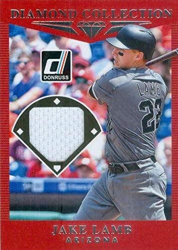 Sports Memorabilia Autograph Warehouse 343315 Jake Lamb Player Worn Jersey Patch Baseball Card - Arizona Diamondbacks 2017 Donruss Diamond Collection No. DC-JL