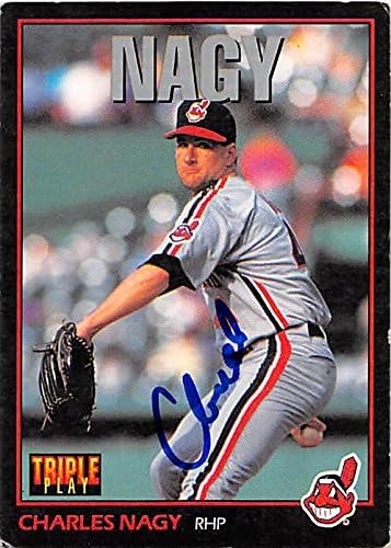 Sports Memorabilia Autograph Warehouse 246240 Charles Nagy Autographed Baseball Card - Cleveland Indians 1993 Triple Play - No. 49