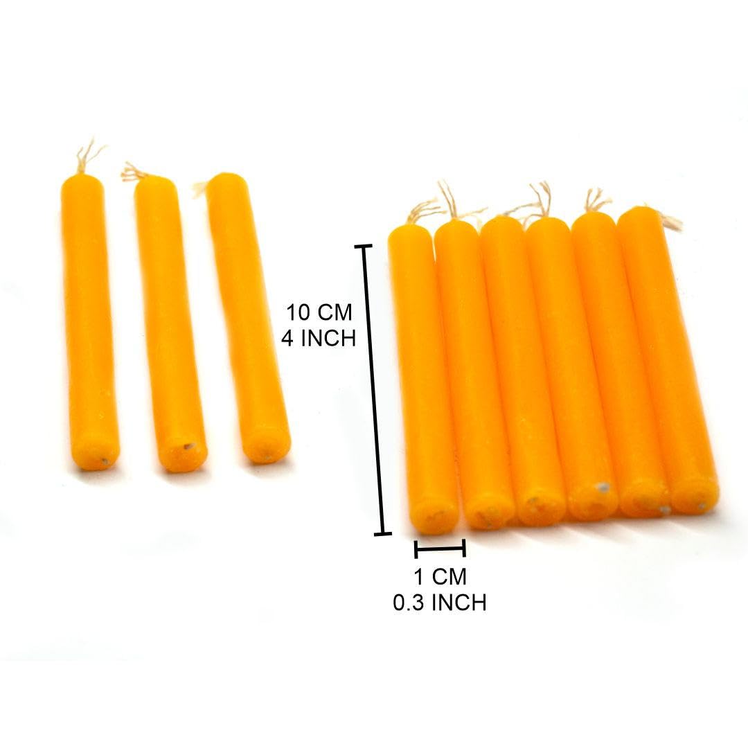 Vrinda® Set of 20-4" Mini Chime Ritual Spell Unscented Taper Candles – Ideal for Chime/Altar/Spell Work (Orange)