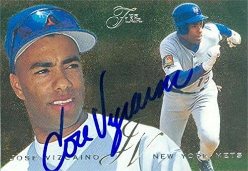 Autograph Warehouse 302056 1995 Fleer Flair Jose Vizcaino Autographed No.387 Baseball card - New York Mets44 SC