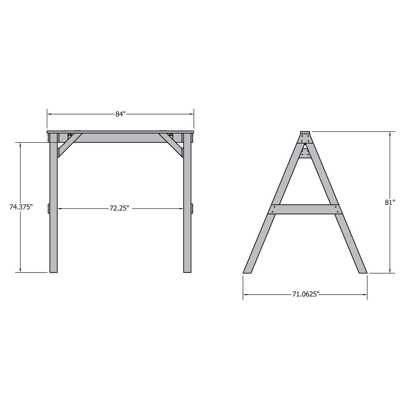 Highwood Heavy Duty, Weather Resistant A-Frame Porch Swing Stand, Weathered Acorn