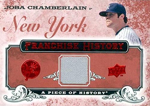 Sports Memorabilia Autograph Warehouse 343419 Joba Chamberlain Player Worn Jersey Patch Baseball Card - New York Yankees 2008 Upper Deck History No. FH-36