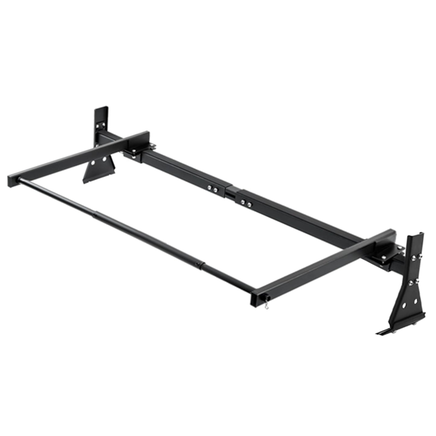 LMYYGOO Universal Van Ladder Rack with Rear Roller, Adjustable 57"-65" with Ladder Stoppers for Chevy Express 1500 2500 3500 Ford Econoline GMC Savana Full-Size, Fits Rain Gutter Vans, 800LB Capacity