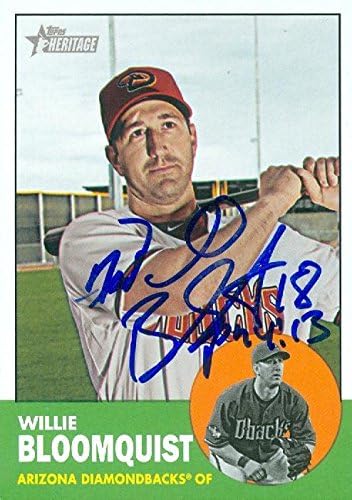 Sports Memorabilia Autograph Warehouse 248038 Willie Bloomquist Autographed Baseball Card - Arizona Diamondbacks 2012 Topps Heritage - No. 127
