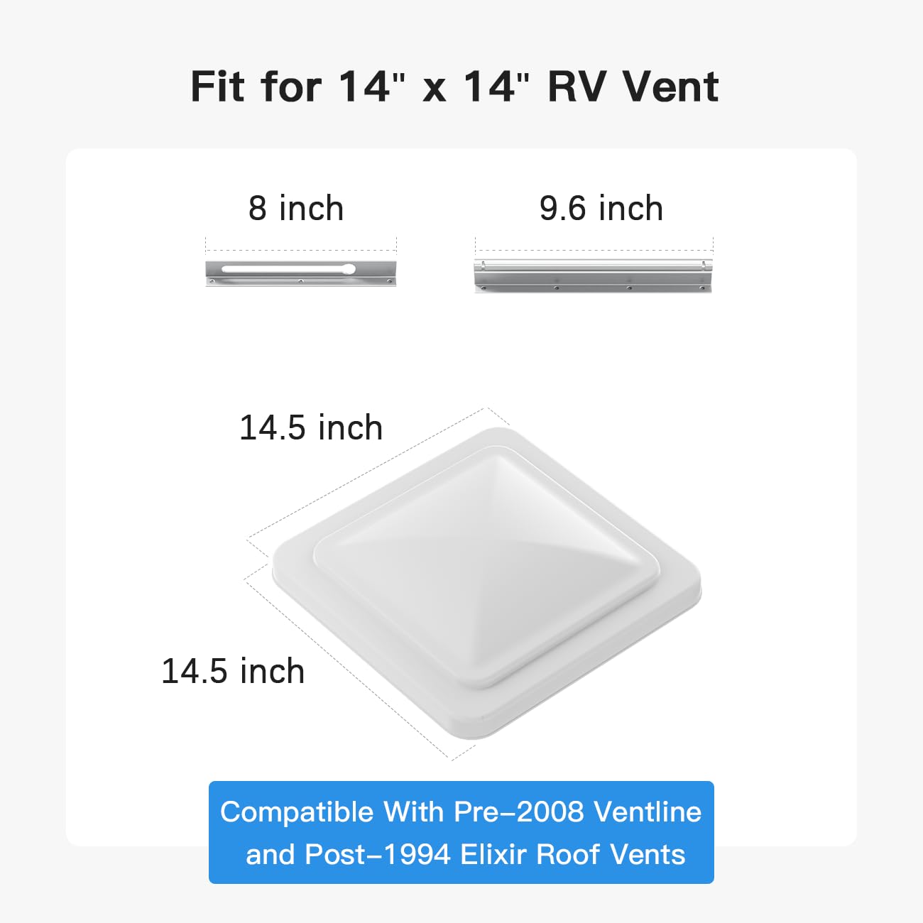 Safoner RV Clothes Drying Rack + Aluminum RV Vent Cover Replacement 14''x14''