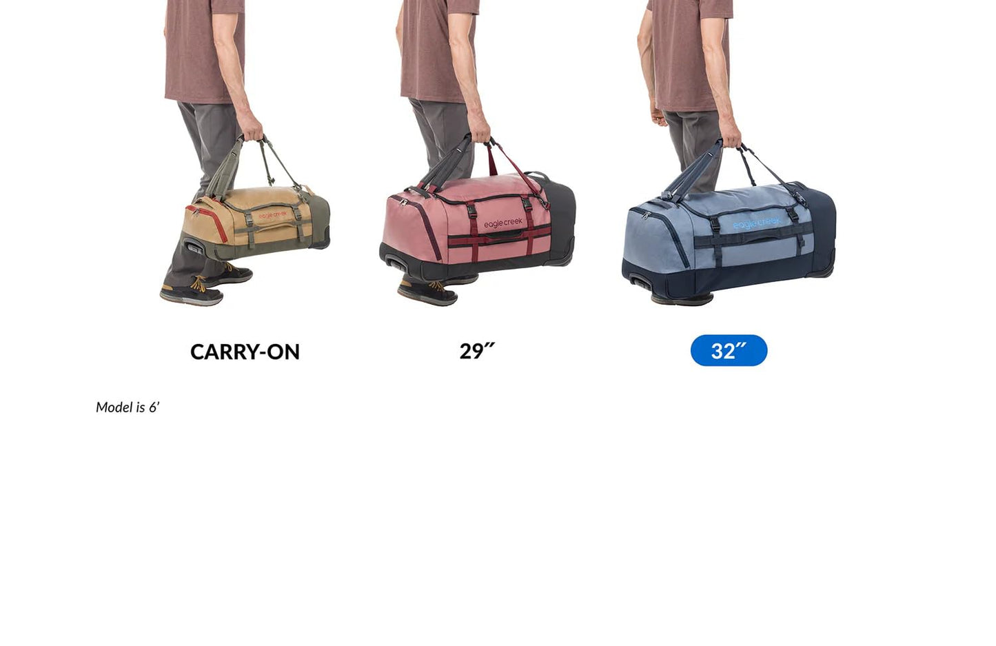Eagle Creek Cargo Hauler XT Wheeled Duffel - Wheeled Backpack Duffel - Deployable Backpack Straps - Lockable U-Lid & Easy Access Compartment - 32" - Glacier Blue