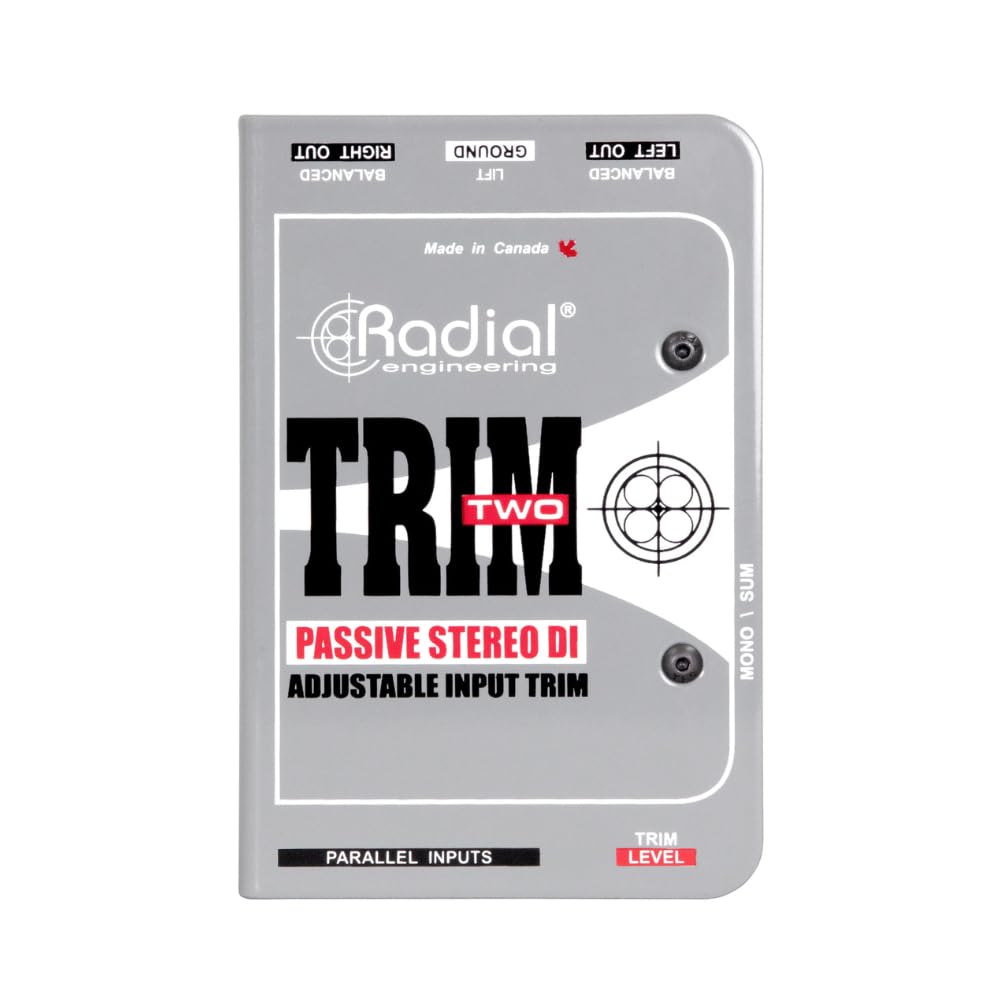 Radial Engineering Trim-Two Passive Stereo Direct Box with Level Control Bundle w/Pig Hog PCH10BK "Black Woven" Instrument Cable and Liquid Audio Polishing Cloth