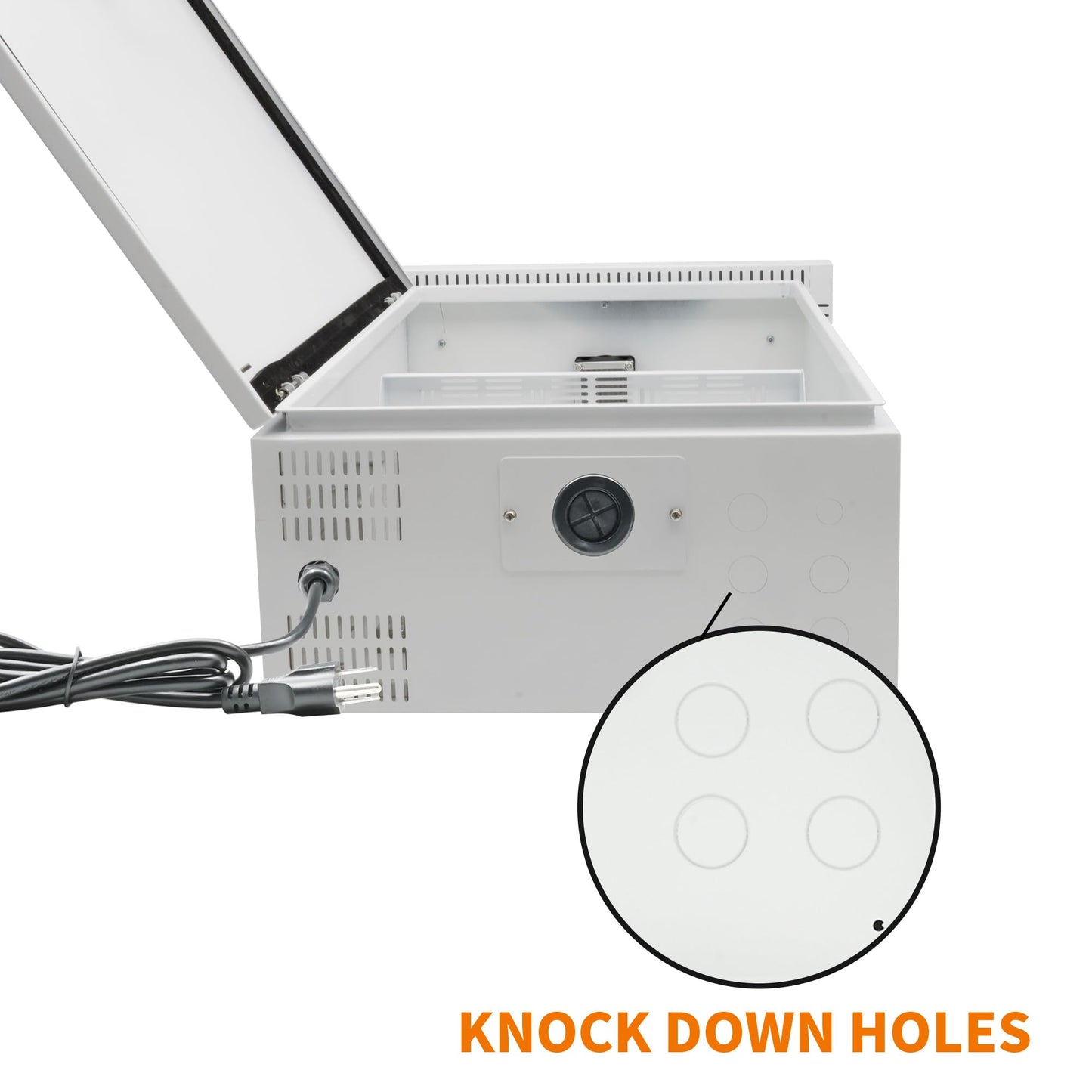 NEMA Outdoor Electrical Box (15.7″ x 11.8″ x 7.9″) Metal Enclosure, Universal IP Waterproof Equipment Box w/DC Fan & 12V Adapter, Removable DIY Mounting Plate, One-Piece Ventilation