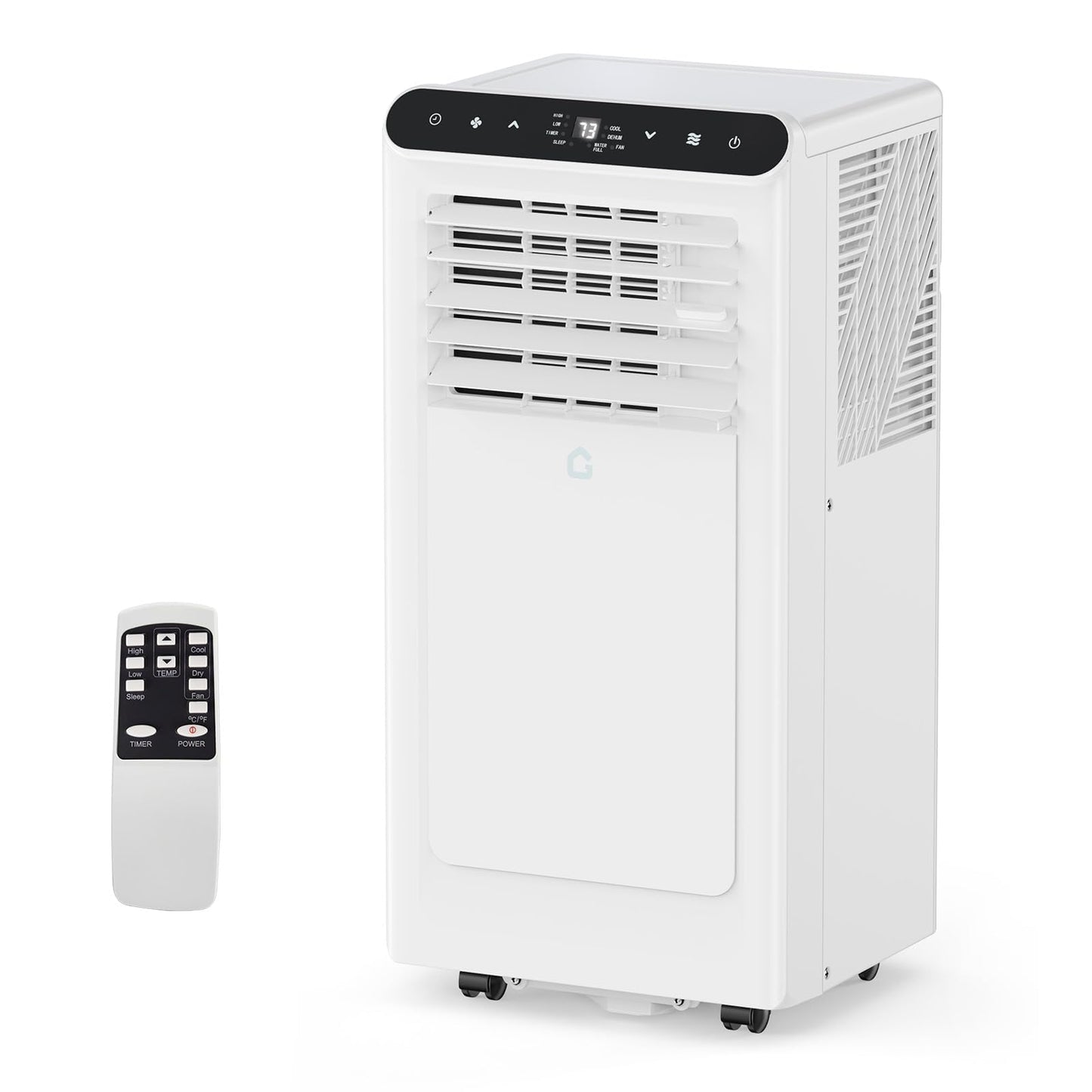 8,000 BTUs Portable Air Conditioner, 3-in-1 Portable AC Unit with Fan & Dehumidifier, Room Air Conditioner Cools up to 350 Sq.Ft, Standing AC Unit with Remote Control & 24H Timer, for Home, Office