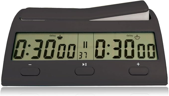 Wholesale Chess Triple Weighted Complete Tournament Chess Set with Scorebook & Chess Clock (Black)