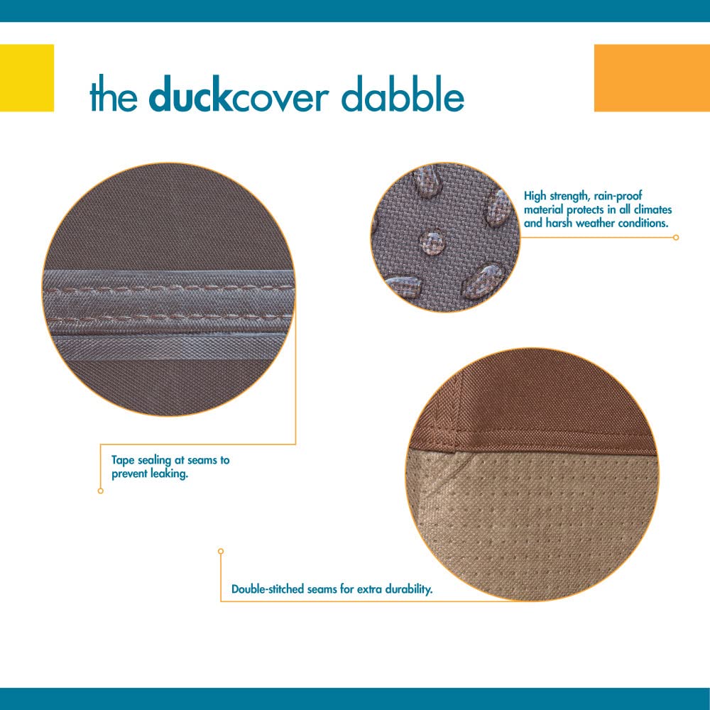 DUCKCOVERS Ultimate Water-Resistant 90 Inch Rectangular/Oval Patio Table with Chairs Cover, Outdoor Table and Chair Cover